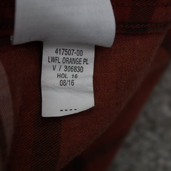 Banana Republic Shirt Mens Large Orange Lightweight Flannel Long Sleeve Cotton - Picture 9 of 13